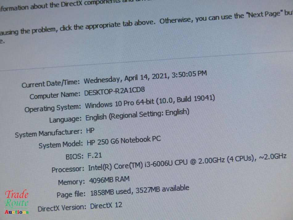 PLEASE READ >> HP 250 G6 Notebook 15.6 Inch | CORE i3 600U 6th Gen 2.0GHZ | 4GB RAM | 500GB HDD