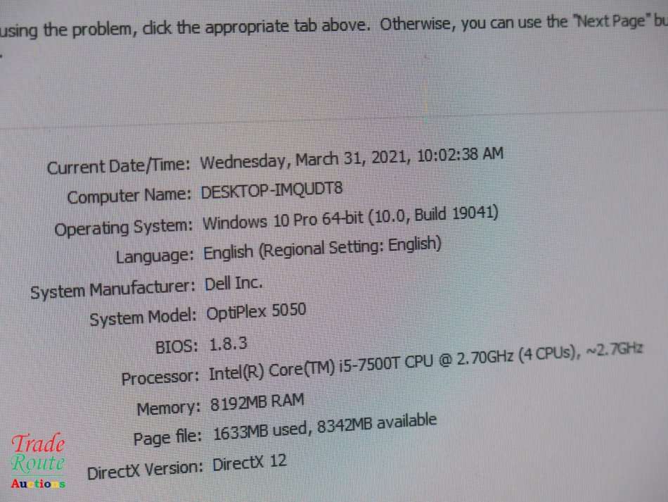 Dell OptiPlex 5050 MICRO Desktop PC | Core i5 7500T 7th Gen 2.7Ghz | 8GB RAM | 500GB HDD DESKTOP PC