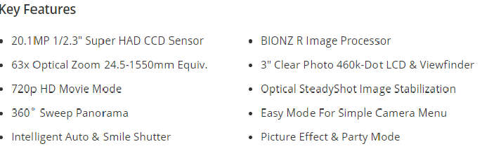 Sony Cyber-shot DSC-H400 Digital Camera 20MP