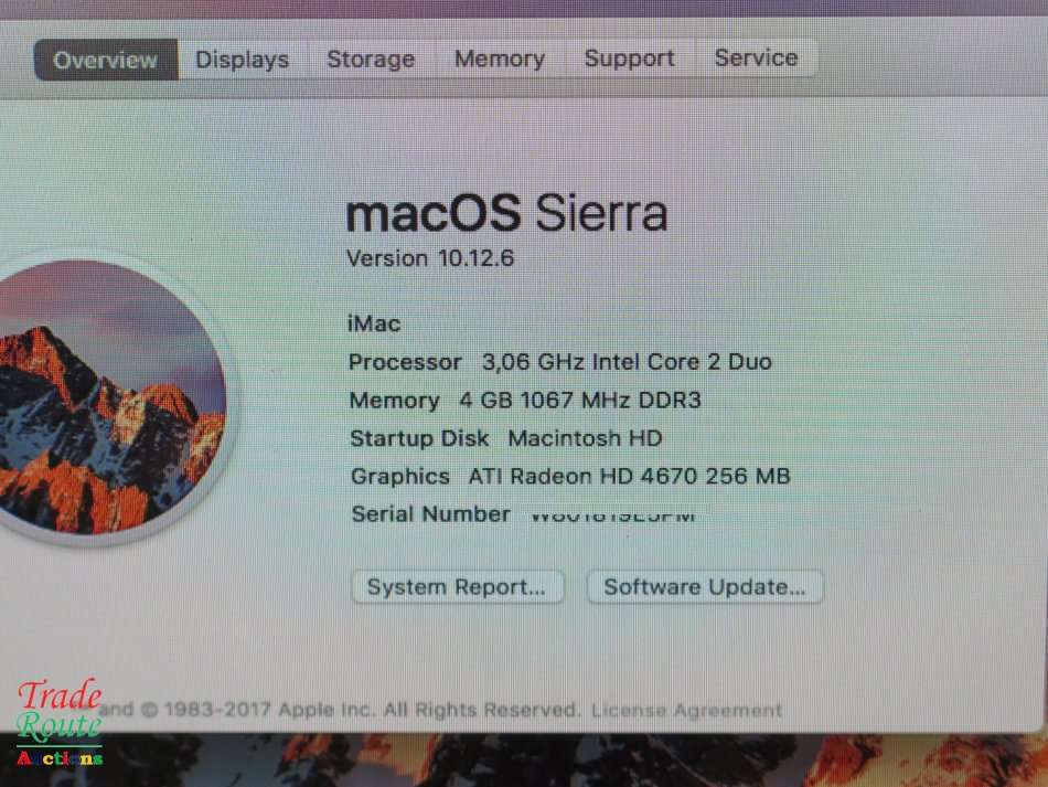 Apple iMAC | 27 INCH | Core 2 Duo 3.06GHz | 4GB RAM | 1TB HDD All In One Desktop ATI Radeon Graphics