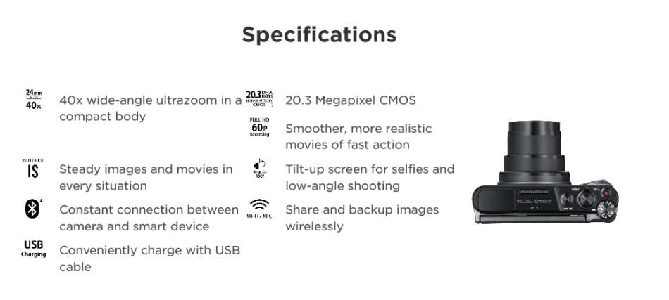 Canon PowerShot SX730 HS Digital Camera (Black) - 20.3 Megapixels - VLOG CAMERA