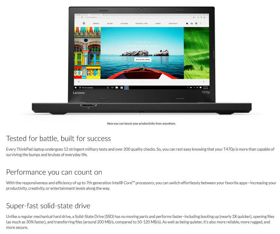 LENOVO THINKPAD T470p Laptop | CORE i7 7820HQ 7th Gen 2.90GHz | 16GB RAM | 512GB SSD | LAPTOP