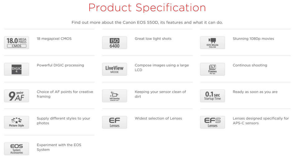 Canon EOS 550D Digital SLR camera BODY