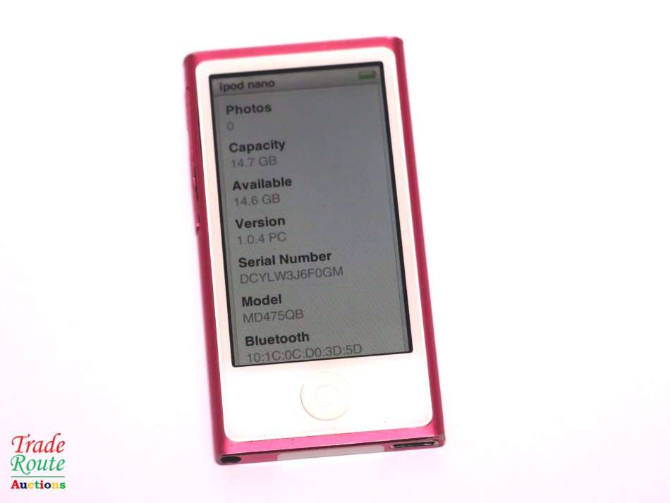 APPLE 16GB IPOD NANO | PINK (7TH GENERATION) | MD475QB | A1446