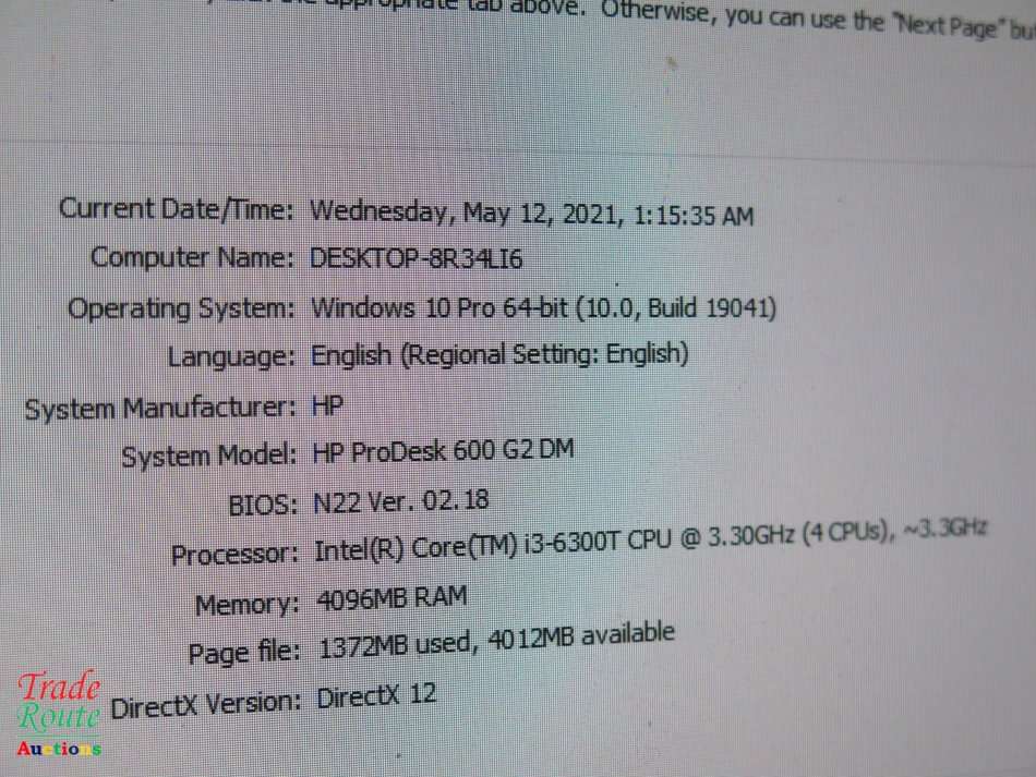 HP ProDesk 600 G2 Desktop Mini Computer | Core i3 6300T 6th Gen 3.3Ghz | 4GB RAM | 128GB SSD