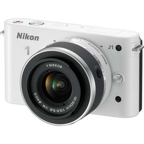 Nikon 1 J1 Mirrorless Digital Camera with 10-30mm VR Zoom Lens (White) - IN BOX