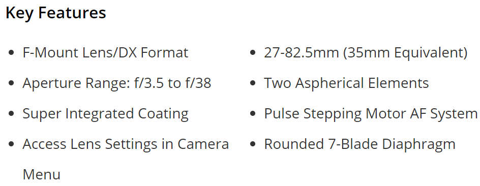 Nikon AF-P DX NIKKOR 18-55mm f/3.5-5.6G Lens
