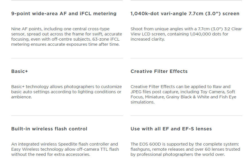 Canon EOS 600D Digital SLR CAMERA BODY ONLY - PROFESSIONAL [18 Megapixels]