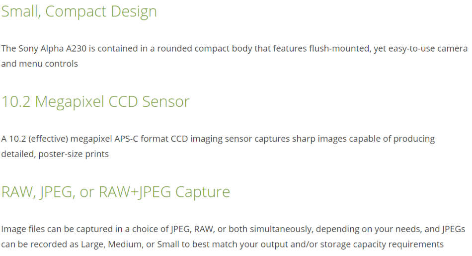 Sony Alpha A230 10.2 MP Digital SLR Camera - BODY ONLY
