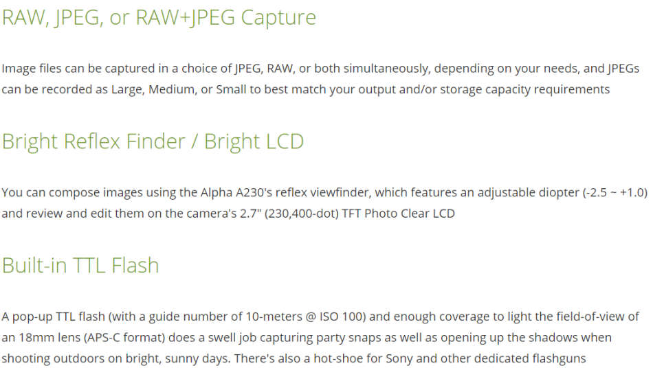 Sony Alpha A230 10.2 MP Digital SLR Camera - BODY ONLY