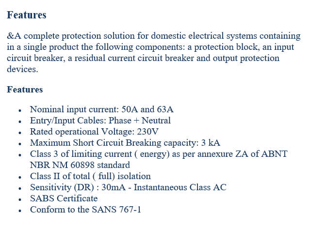 Schneider Electric VitaWatt - Multi output Residual circuit breaker 63A VTW63A230V1B