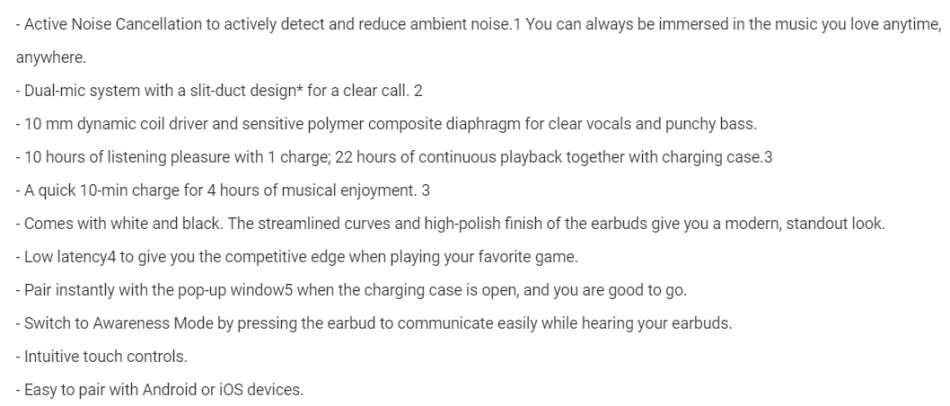 HUAWEI FreeBuds 4i Wireless Bluetooth Earphone | Active Noise Cancellation | 10 Hours of Playback