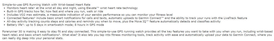Garmin Forerunner 30 GPS Running Watch with Wrist-based Heart Rate - IN  BOX