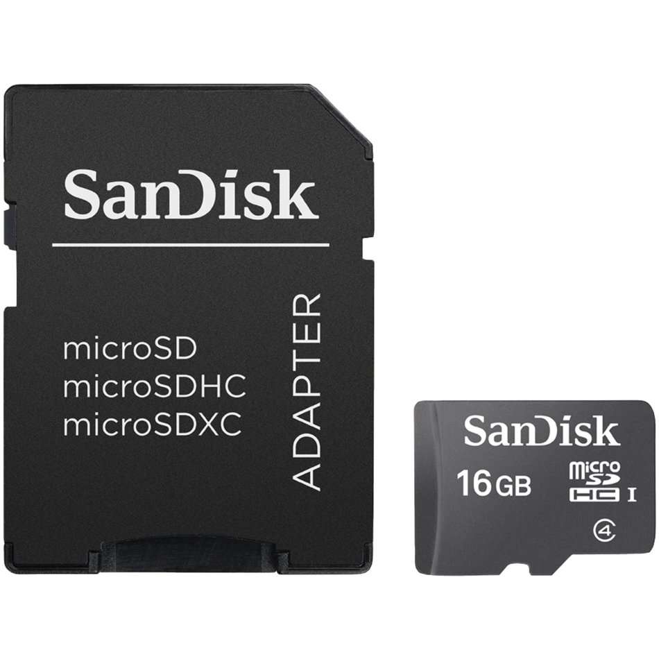 SanDisk 16GB Class 4 MicroSDHC Memory Card with Adapter - 20 pcs Available (bid per Memory Card)
