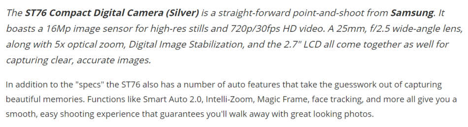 Samsung ST76 Compact Digital Camera (Silver)