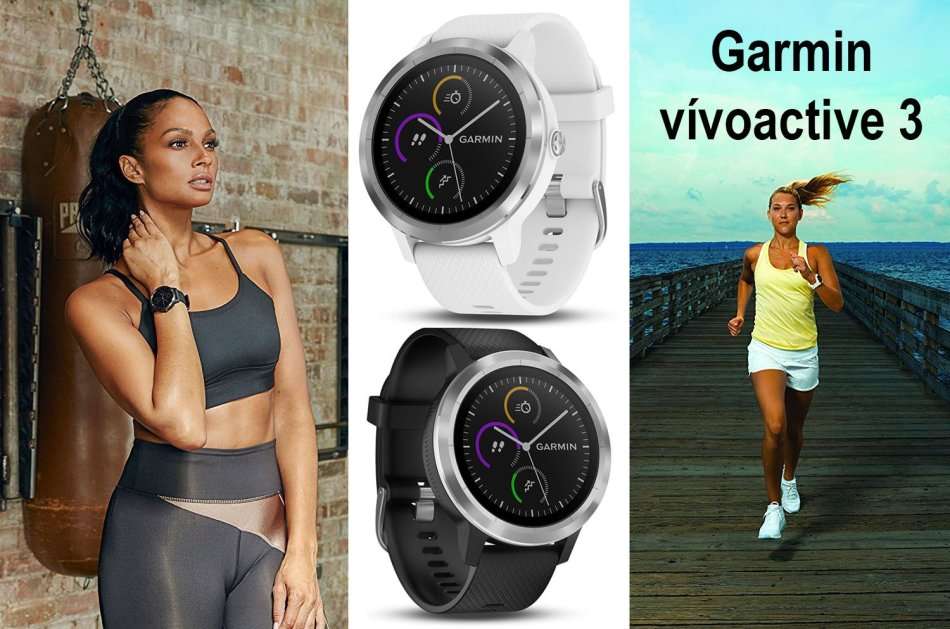 Garmin Vivoactive 3 Smart Watch [ WHITE CASE WITH BLACK STRAP ]
