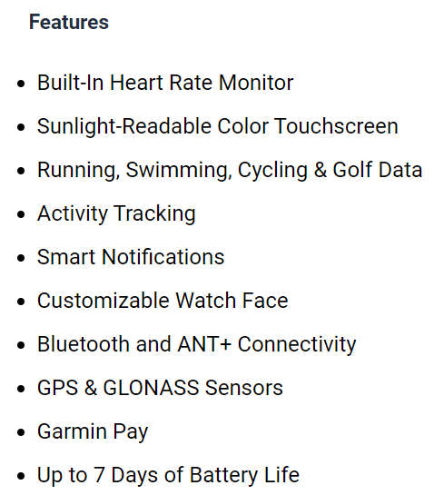 Garmin Vivoactive 3 Smart Watch [ WHITE CASE WITH BLACK STRAP ]