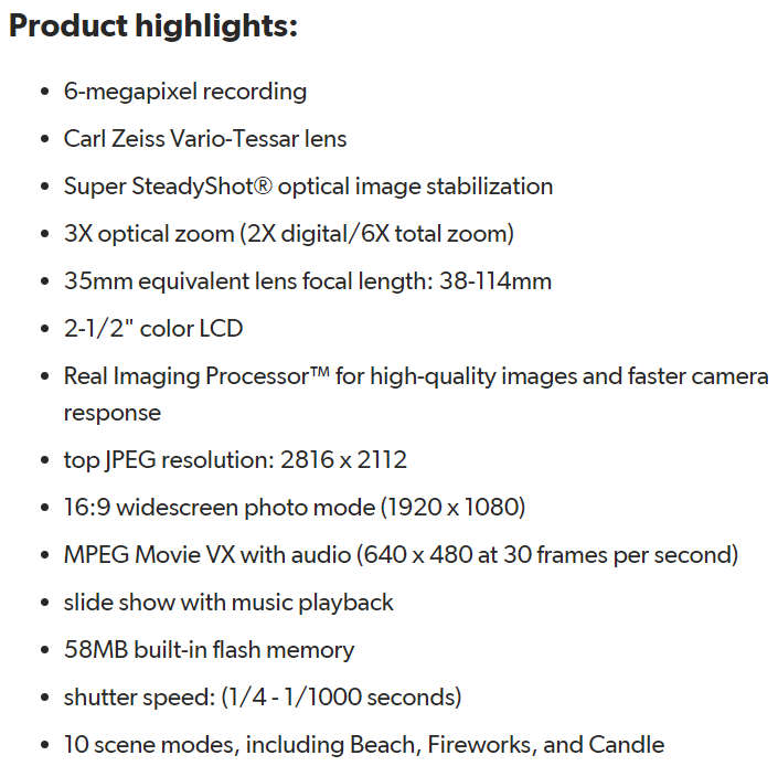 Sony Cybershot DSC-T9 6MP Digital Camera with 3x Optical Image Stabilization Zoom
