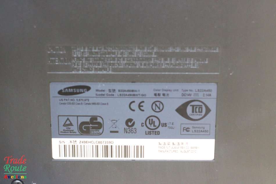 Samsung SyncMaster SA450 22" Widescreen LED LCD Monitor LS22A450 Resolution 1680x1050