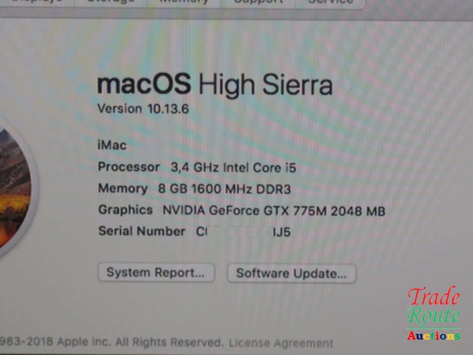 Apple iMAC | 27 INCH | Core i5 3.4GHz | 8GB RAM | 1TB HDD ULTRASLIM  Nvidia GeForce GTX 2GB Graphics