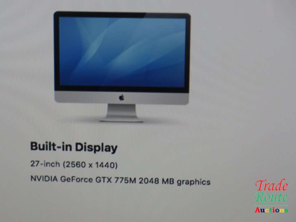 Apple iMAC | 27 INCH | Core i5 3.4GHz | 8GB RAM | 1TB HDD ULTRASLIM  Nvidia GeForce GTX 2GB Graphics