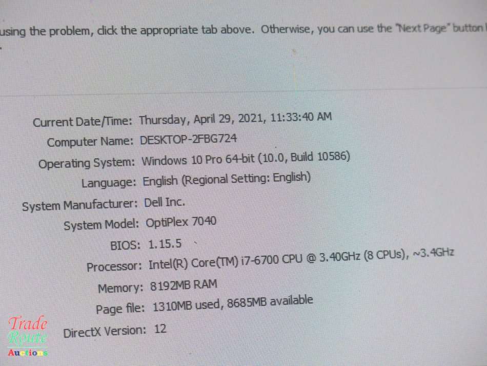 Dell OptiPlex 7040 ULTRA SFF Desktop PC | Core i7 6700 3.4Ghz | 8GB RAM | 500GB HDD DESKTOP PC