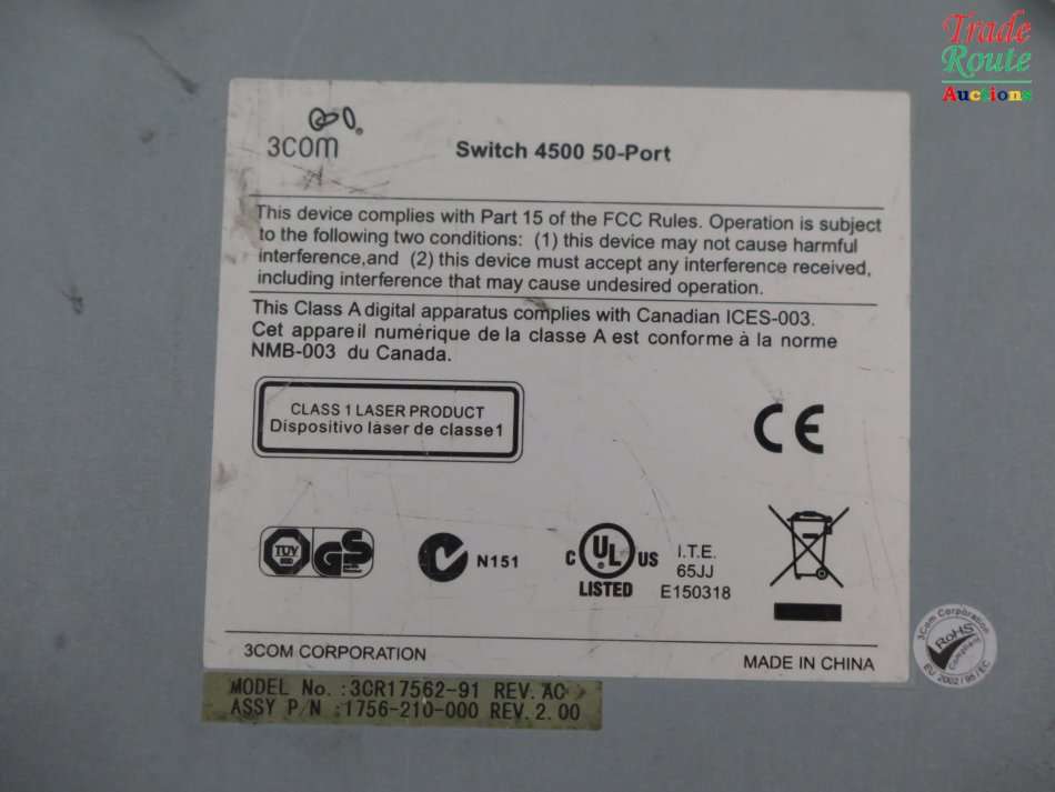 3COM SWITCH 4500 50-PORT - NETWORK ETHERNET SWITCH