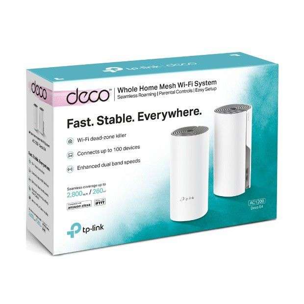 TP-Link Deco E4 AC1200 Whole Home Mesh Wi-Fi System Repeater (SET OF 2 IN BOX)