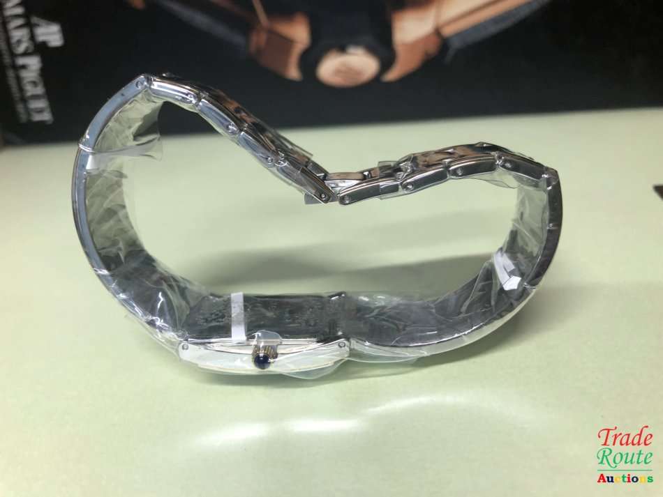 BUREN Two-Tone Stainless Steel Ladies Watch - Rectangular Dial / Blue Face / Gold Markers