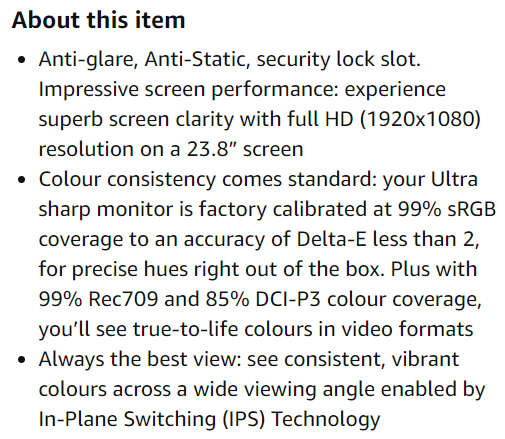 Dell UltraSharp U2419HC 23.8" Full HD InfinityEdge USB-C IPS Monitor, Black