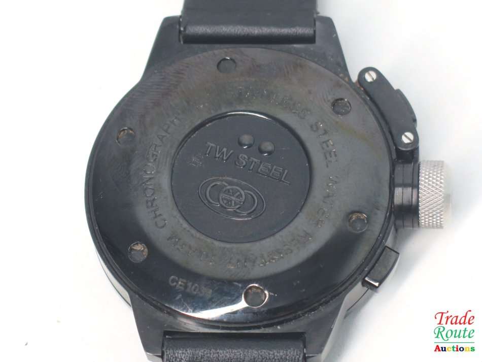 TW Steel Men`s CE1034 CEO Canteen Black Leather Chronograph Dial Watch