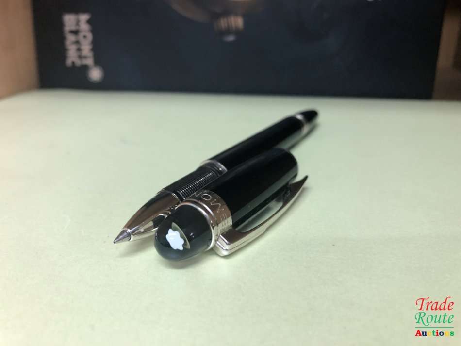 Montblanc Boheme Black with blue stone ballpoint pen and Roller Ball Pen Twin Set