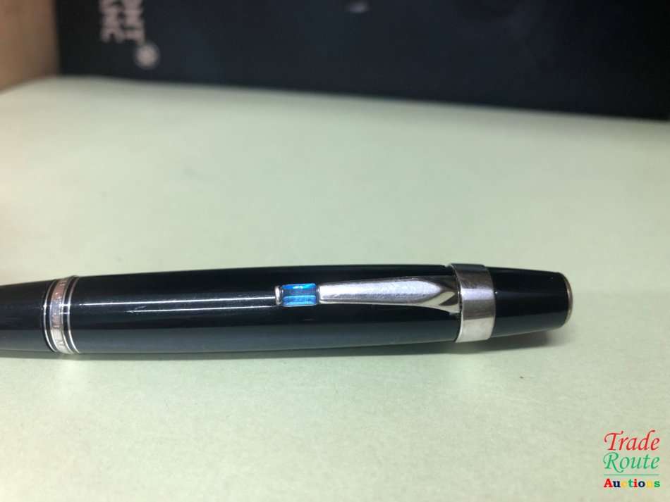 Montblanc Boheme Black with blue stone ballpoint pen and Roller Ball Pen Twin Set