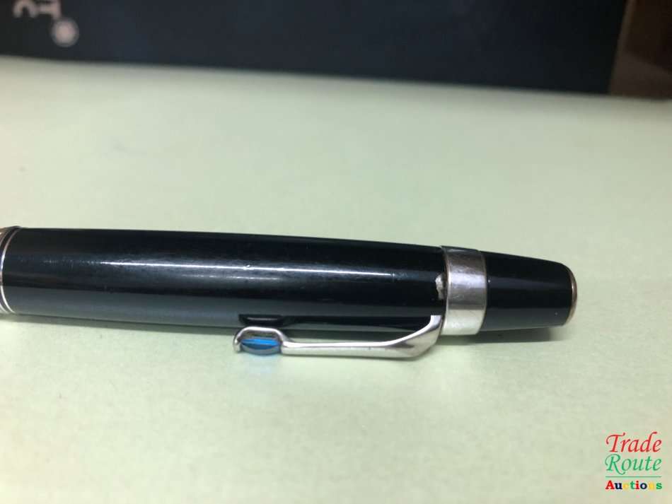 Montblanc Boheme Black with blue stone ballpoint pen and Roller Ball Pen Twin Set