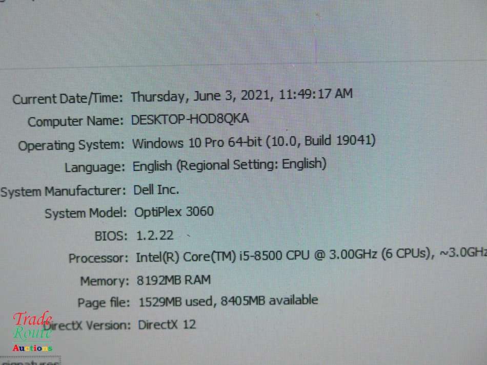 Dell OptiPlex 3060 SFF Desktop PC | Core i5 8500 8th Gen 3.0Ghz | 8GB RAM | 1TB HDD
