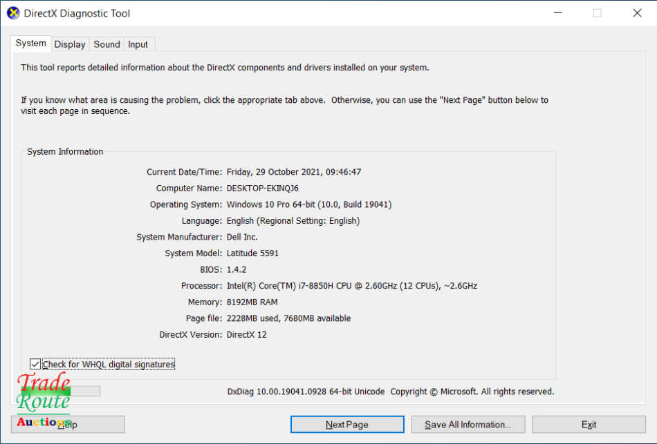 DELL LATITUDE 5591 Laptop | CORE i7 8850H 8th Gen 2.6GHz | 8GB RAM | 256GB SSD | 15.6 INCH NOTEBOOK