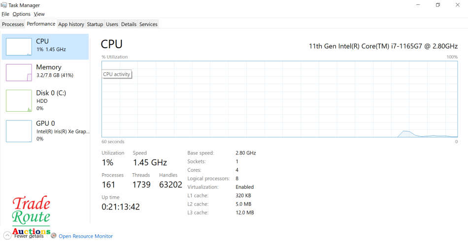 HP Laptop 15-dw3000ni i7-1165G7 11th Gen 8GB RAM 1TB HDD 15.6'' FHD Notebook