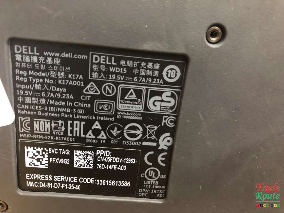 DELL WD15 USB-C 4K Business Docking Station K17A For Compatible Dell Laptops