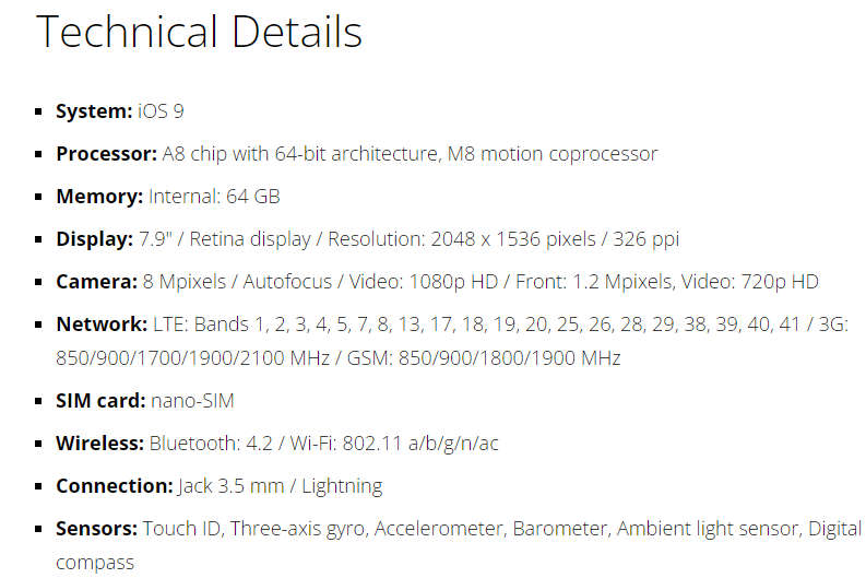 Apple iPad Mini 4 A1550 128GB Tablet - MK762HC/A