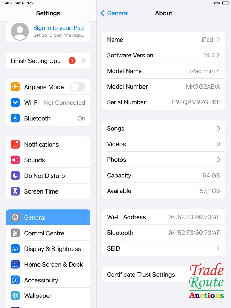 Apple MK9G2AE/A IPad Mini 4 WiFi 64GB Space Grey 7.9inch