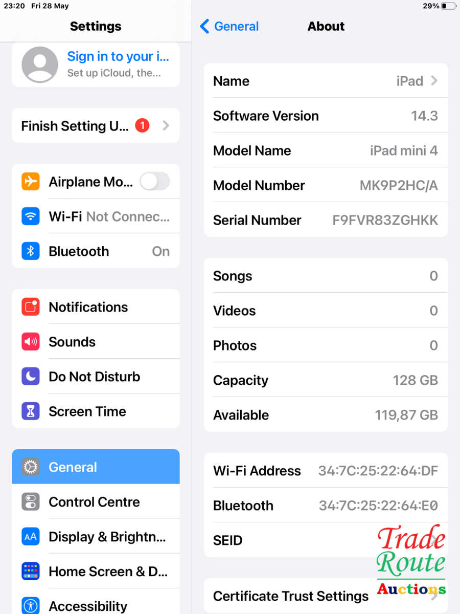 Apple iPad Mini 4 Wi-Fi 128GB Silver MK9P2HC/A