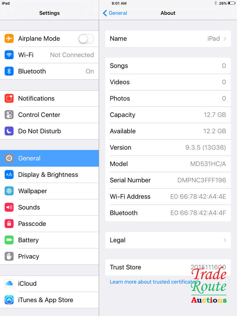 IPAD MINI 1 | 16GB | WiFi | MD531HC/A | WHITE/SILVER | 7.9 Inch Tablet | Touch Screen