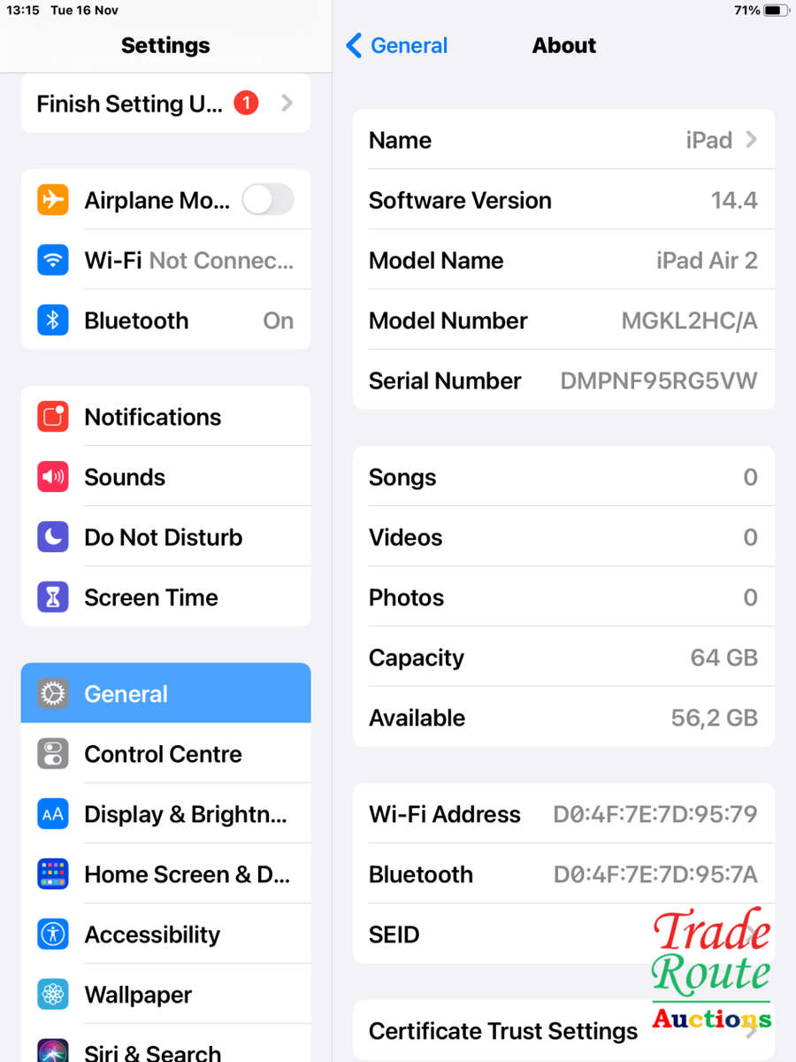 Apple MGKL2HC/A iPad Air 2 Wi-Fi 64GB Space Grey