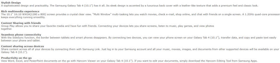 Samsung SM-T535 Galaxy Tab 4 10.1" Quad-Core Tablet with LTE (16GB)