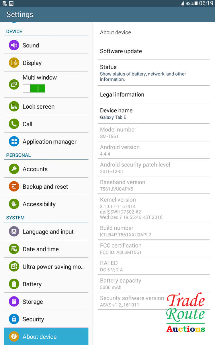 SAMSUNG GALAXY TAB E | 3G + WIFI | 8GB | PEARL WHITE | 9.6" | SM-T561 * Make Phone Calls *