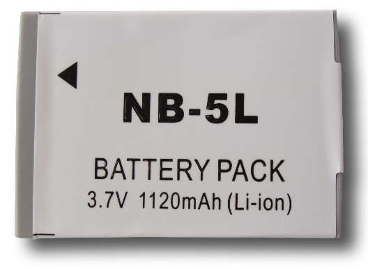 NB-5L replacement battery for Canon Ixus 90, Ixus 980, Ixus 990, Powershot SX210, SX220, SX230