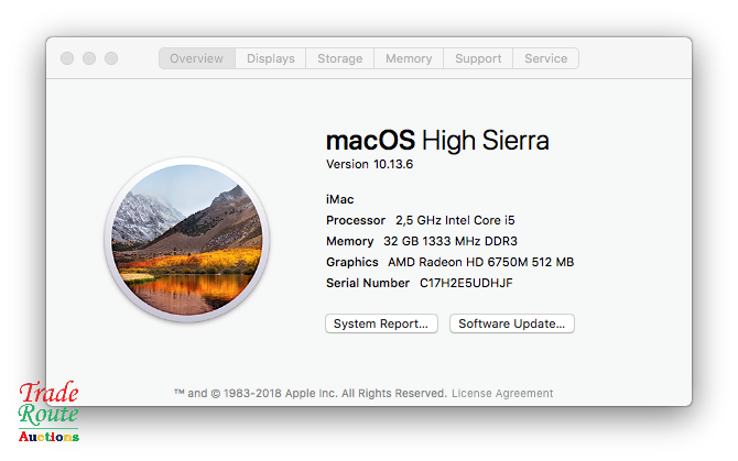 iMAC | 21.5 INCH | Core i5 2.5Ghz 32GB RAM 500GB HDD * AMD Radeon HD Graphics