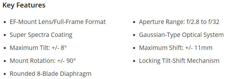 Canon TS-E 90mm f/2.8 Tilt-Shift Lens