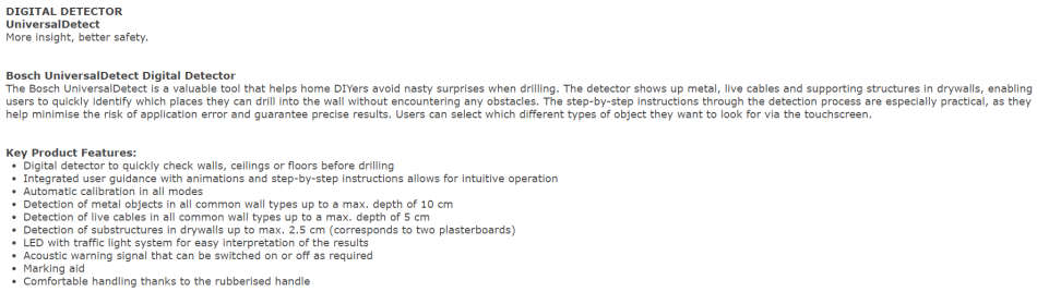 Bosch UniversalDetect Digital Detector (Black and Green)