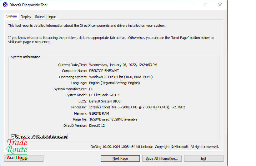 HP ELITEBOOK 820 G4 LAPTOP | CORE i5 7200U 2.5GHZ | 8GB RAM | 320GB HDD | WIN 10 PRO | LAPTOP